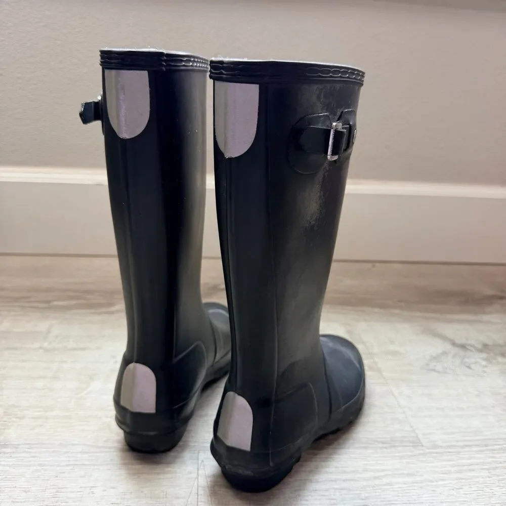 Hunter kids dark black Rain rubber Boots SIZE US 1